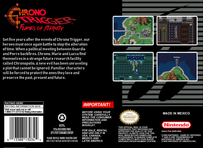 Chrono Trigger - Flames Of Eternity (Hack) — Box back